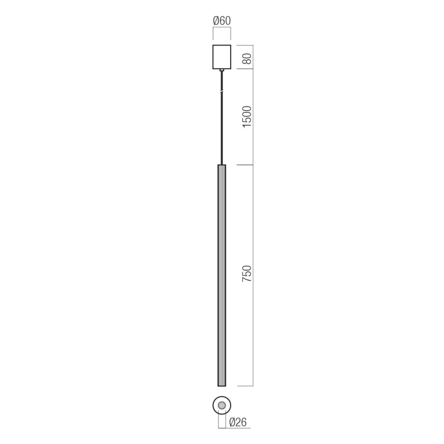 Redo 01-3859 - LED-pendel på vajer NIKOS LED/8W/230V 3000K CRI 90 Ø 6 cm vit