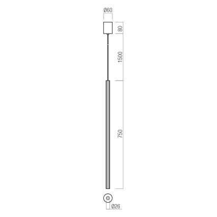 Redo 01-3860 - LED-pendel på vajer NIKOS LED/8W/230V CRI 90 Ø 6 cm guld