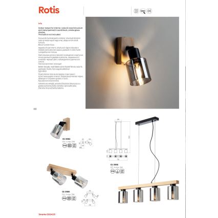 Redo 01-3984 - Väggspotlight ROTIS 1xE14/15W/230V