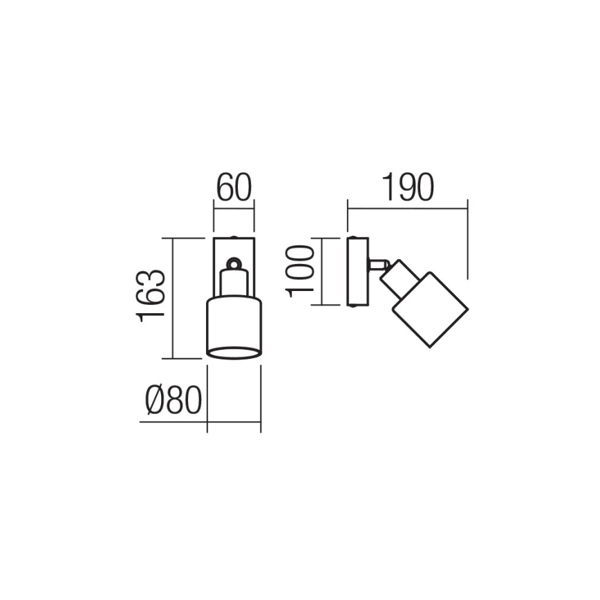 Redo 01-3984 - Väggspotlight ROTIS 1xE14/15W/230V