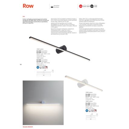 Redo 01-4034 - Badrumsspegel med LED-belysning ROW LED/18W/230V 90 cm IP44 vit