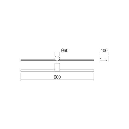 Redo 01-4034 - Badrumsspegel med LED-belysning ROW LED/18W/230V 90 cm IP44 vit