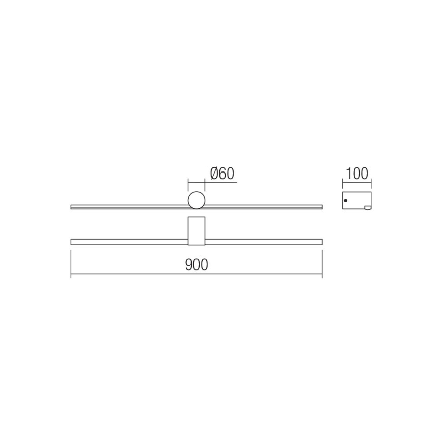 Redo 01-4036 - Badrumsspegel med LED-belysning ROW LED/18W/230V 90 cm IP44 svart