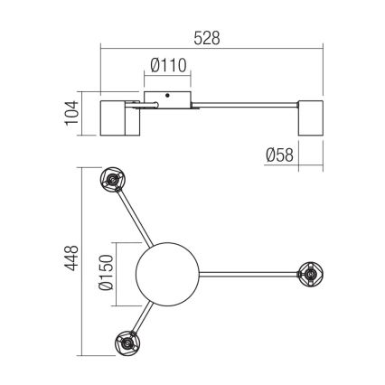 Redo 01-4049 - Spotlight NOA 3xGU10/10W/230V guld