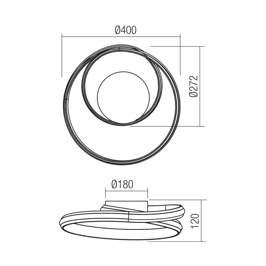 Redo 01-4355 - Dimbar LED-väggarmatur TORSION LED/30W/230V 2700/3000/4000K CRI 90 guld