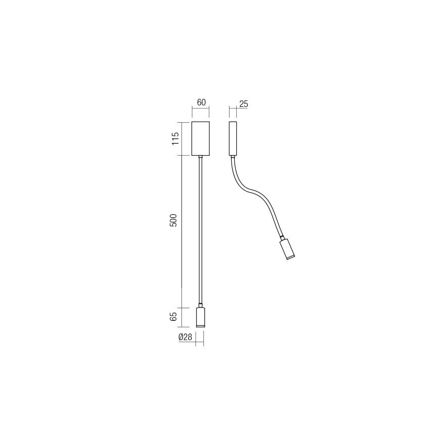Redo 01-4475 - Flexibel LED-lampa WALLIE LED/3W/230V USB CRI 90 brons