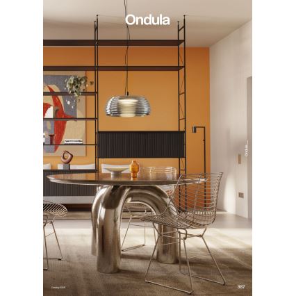 Redo 01-4541 - ONDULA dimbar LED-pendel LED/12W/230V 2700K/3000K CRI 90 Ø 32 cm svart/rökfärgad