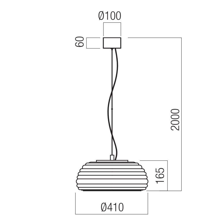 Redo 01-4543 - Dimbar ONDULA LED/16W/230V 2700K/3000K CRI 90 pendellampa på vajer Ø 41 cm svart/rökfärgad