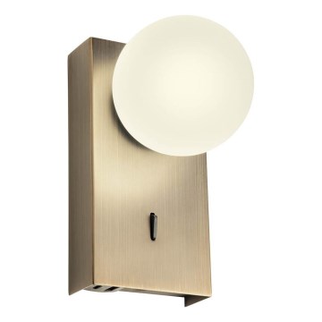 Redo 01-4658 - LED Vägglampa NORMA LED/5W/230V CRI 90 USB vit/brons