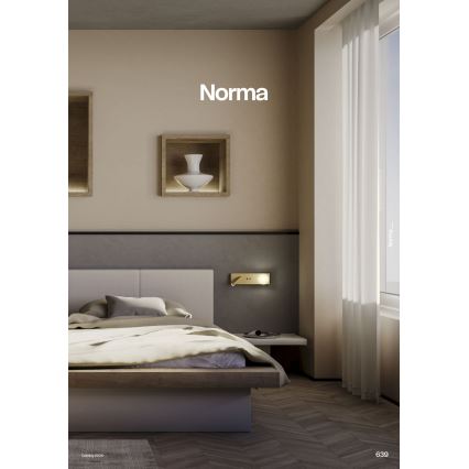 Redo 01-4661 - LED vägglampa NORMA LED/5W/230V + LED/3W CRI 90 USB vit/guld