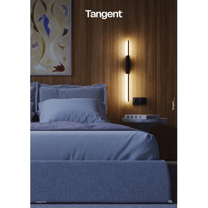Redo 01-4673 - TANGENT LED väggarmatur, 6 W, 230 V, 2700/2850/3000 K, 73 cm, CRI 90, svart