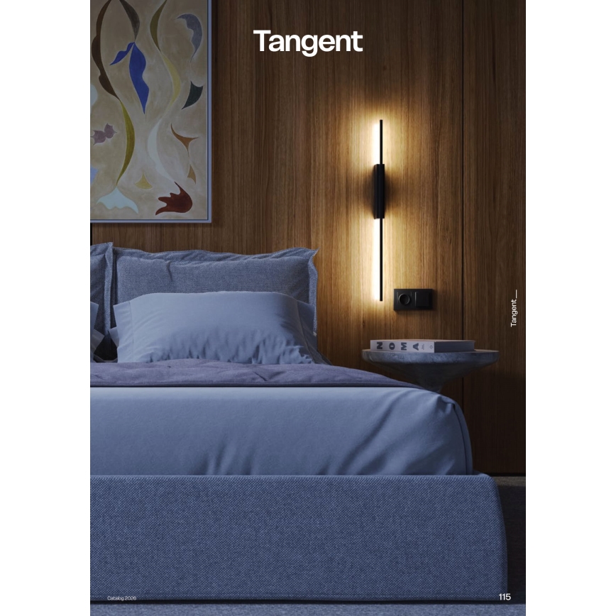Redo 01-4673 - TANGENT LED väggarmatur, 6 W, 230 V, 2700/2850/3000 K, 73 cm, CRI 90, svart
