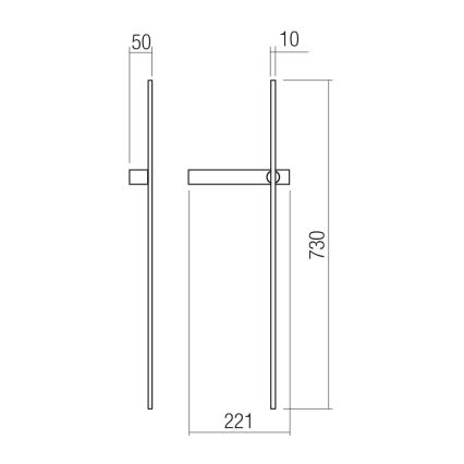Redo 01-4673 - TANGENT LED väggarmatur, 6 W, 230 V, 2700/2850/3000 K, 73 cm, CRI 90, svart