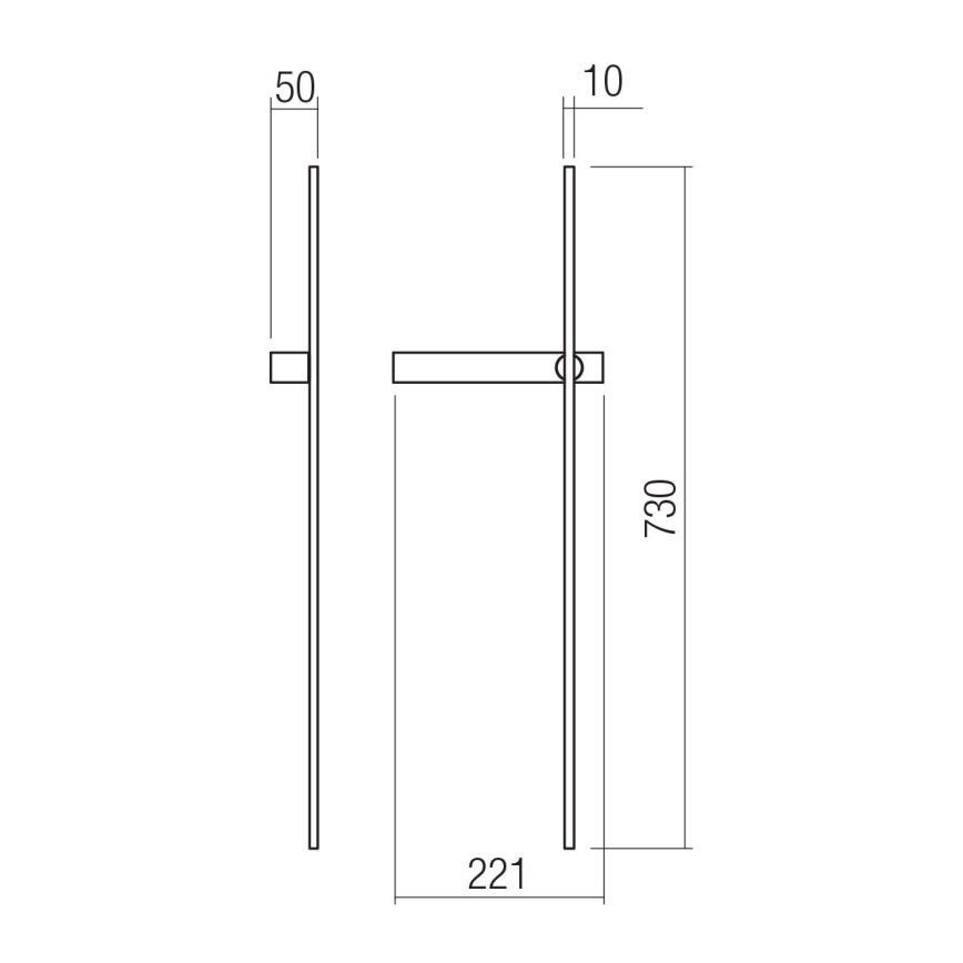 Redo 01-4673 - TANGENT LED väggarmatur, 6 W, 230 V, 2700/2850/3000 K, 73 cm, CRI 90, svart