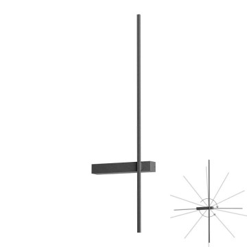 Redo 01-4673 - TANGENT LED väggarmatur, 6 W, 230 V, 2700/2850/3000 K, 73 cm, CRI 90, svart