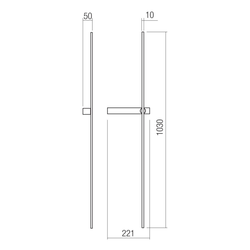 Redo 01-4674 - LED Vägglampa TANGENT LED/9W/230V 2700/2850/3000K 73 cm CRI 90 guld