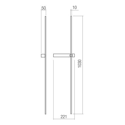 Redo 01-4675 - LED-vägglampa TANGENT LED/9W/230V 2700/2850/3000K 73 cm CRI 90 svart