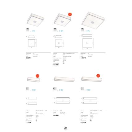 Redo 01-704 - Badrum takbelysning EGO 1xE27/52W/230V 18x18 cm IP44