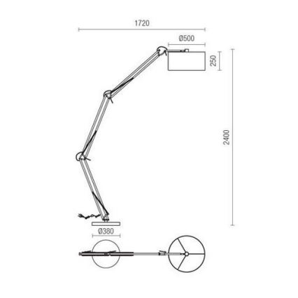 Redo 02-385 - Golvlampa AZAR 1xE27/42W/230V vit/krom