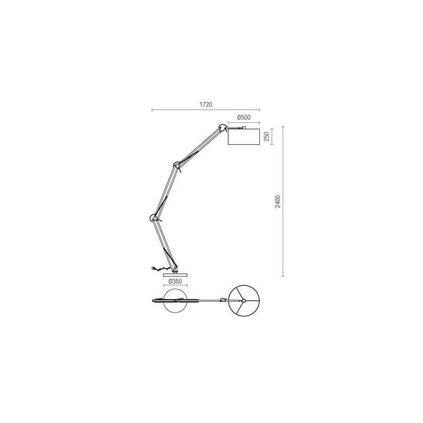 Redo 02-385 - Golvlampa AZAR 1xE27/42W/230V vit/krom