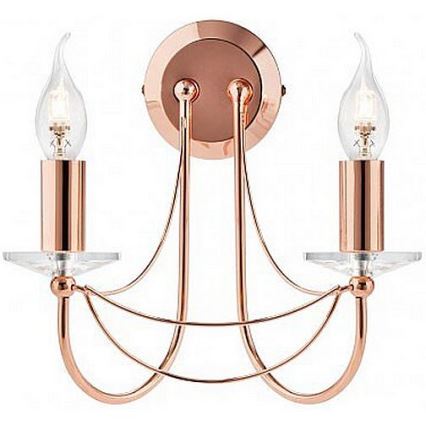 Redo 02-859 - Vägglampa ARIEL 2xE14/28W/230V koppar