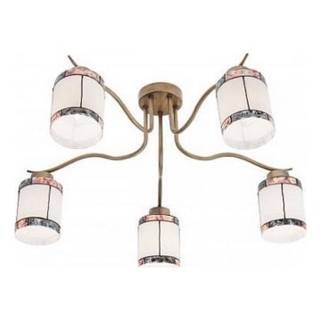 Redo 02-888 - Ytmonterad ljuskrona DEKOR 5xE27/42W/230V diameter 52,3 cm brons