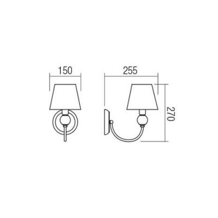 Redo 02-953 - Vägglampa GWEN 1xE14/28W/230V