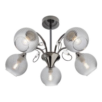 Redo 02-971 - Pendelkrona ASPERA 5xE14/28W/230V svart