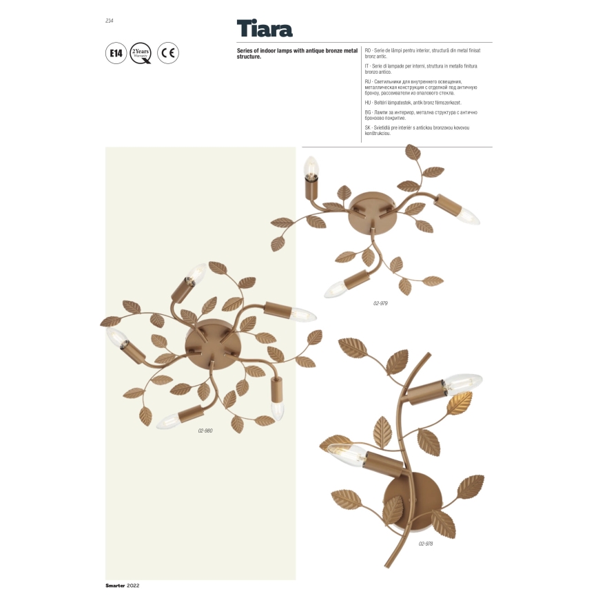 Redo 02-981 - Fäst ljuskrona TIARA 7xE14/28W/230V