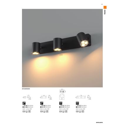 Redo 04-468 - CAMEO spotlampa 1xGU10/35W/230V, svart