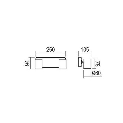 Redo 04-470 - Spotlampa CAMEO 2xGU10/35W/230V svart