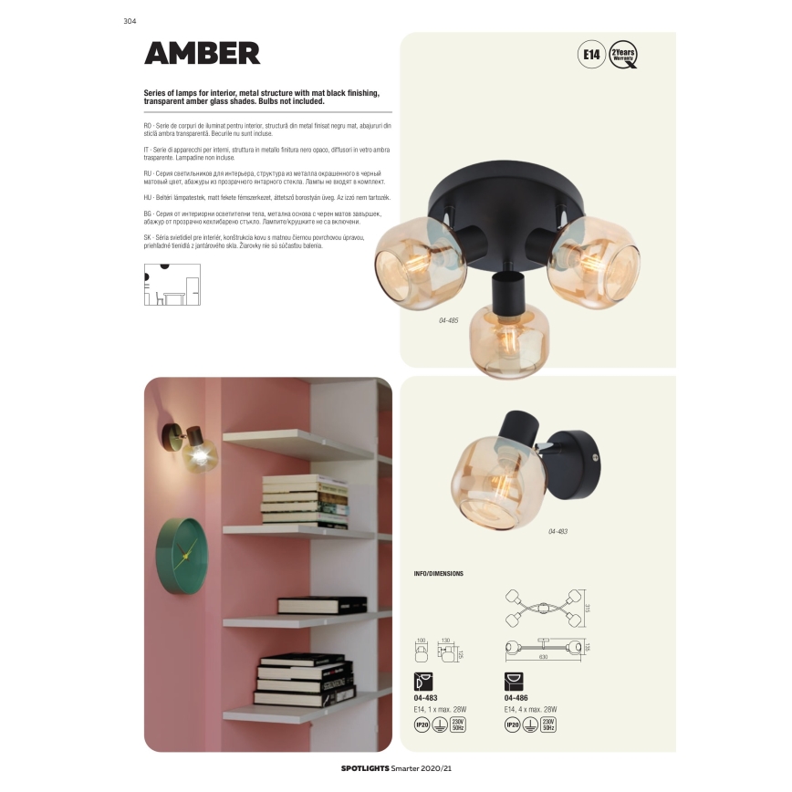 redo 04-484 - Spotlight AMBER 2xE14/28W/230V