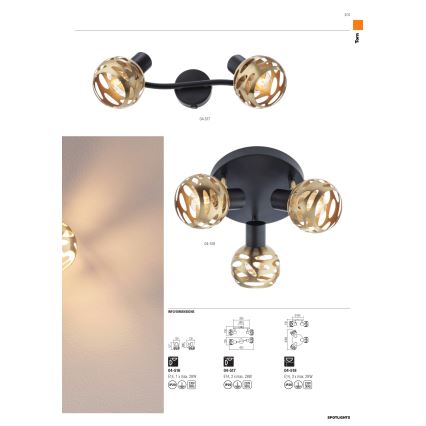 Redo 04-516 - Väggmonterad spotlight TORN 1xE14/28W/230V