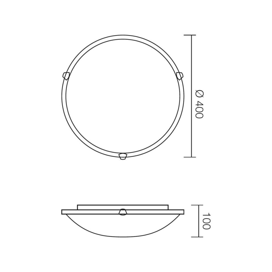 Redo 05-391 - Taklampa VIRGINIA 2xE27/42W/230V Ø 40 cm krämfärgad