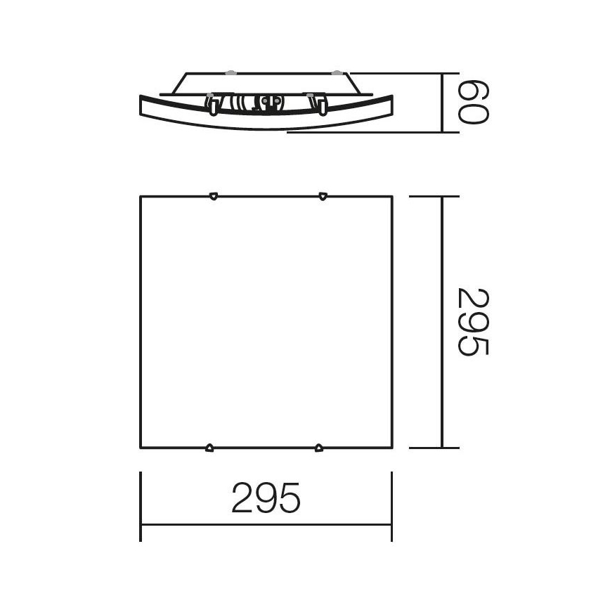 Redo 05-812 - Taklampa SHAKE 1xE27/42W/230V 29,5x29,5 cm vit
