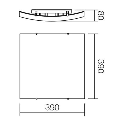 Redo 05-818 - Taklampa NOTES 2xE27/42W/230V 39x39 cm vit