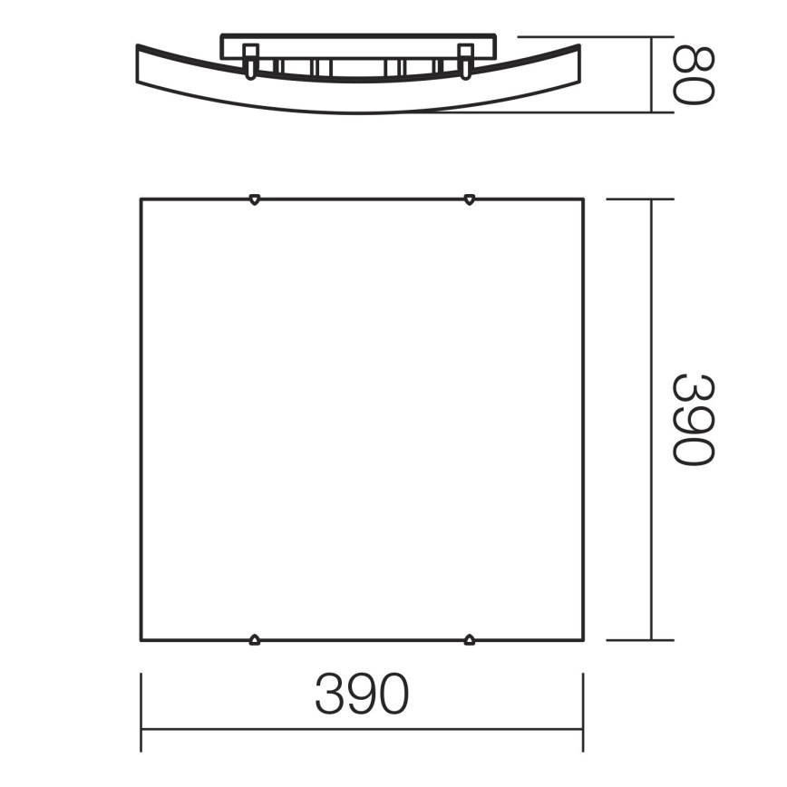 Redo 05-905 - Taklampa ISIDE 2xE27/42W/230V 39x39 cm klar