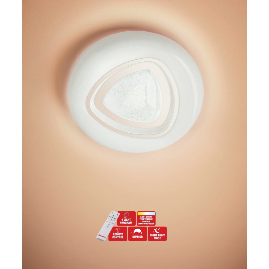 Redo 05-919 - Dimbart LED-takarmatur GALAX LED/48W/230V 3000-6500K Wi-Fi Tuya Ø 48 cm vit + fjärrkontroll