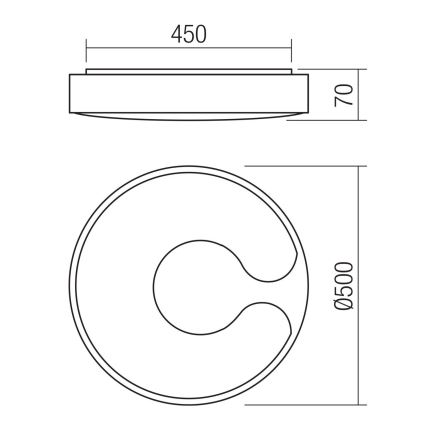 Redo 05-927 - LED RGBW dimbar taklampa BIGSI LED/48W/2300V 3000–6500K Ø 50 cm svart + fjärrkontroll