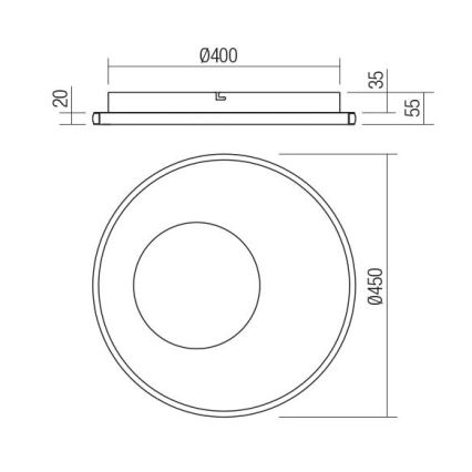 Redo 05-959 - LED Dimbar taklampa SINTESI LED/45W/230V diameter 45 cm 3000-6000K + fjärrkontroll