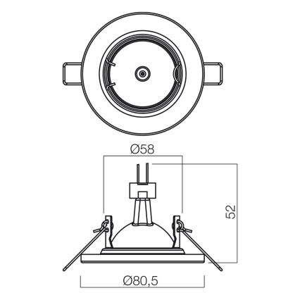 Redo 70308 - Infälld taklampa MT 1xGU5,3/50W/12V blank krom