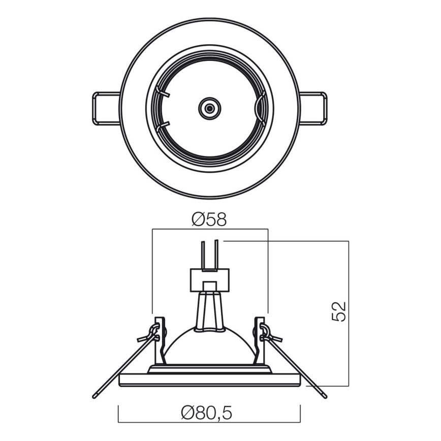 Redo 70310 - Infälld lampa MT 1xGU5,3/50W/12V mässing