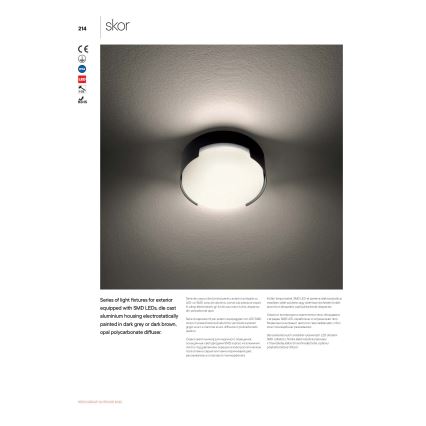 Redo 90005 - LED taklampa för utomhusbruk SKOR LED/16W/230V IP54