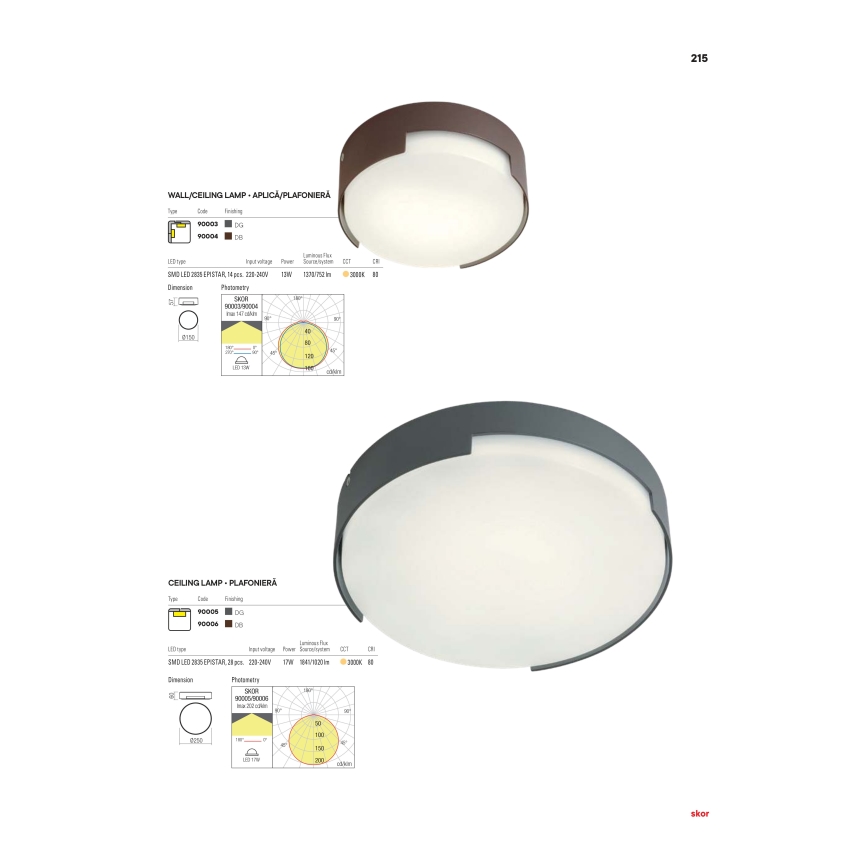 Redo 90006 - LED taklampa för utomhusbruk SKOR LED/16W/230V diameter 25 cm IP54 brun