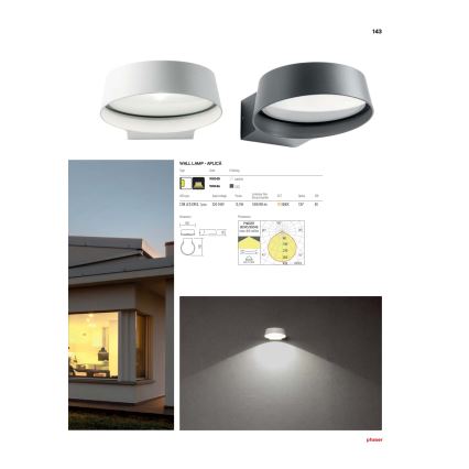 redo 90046 - Utomhus LED Väggbelysning PHASER LED/12W/230V IP54