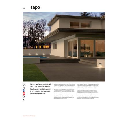 Redo 90072 - LED utomhusväggarmatur SAPO LED/5W/230V IP65