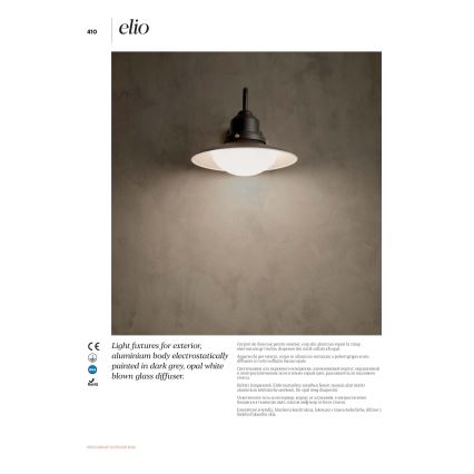 Redo 90093 - ELIO utomhusvägglampa 1xE27/42W/230V IP44
