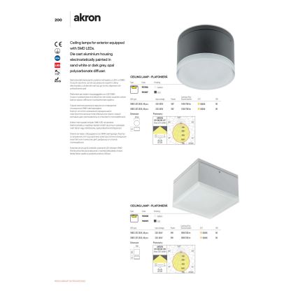 redo 90109 - LED Utomhus Takbelysning AKRON 1xLED/9W/230V IP54