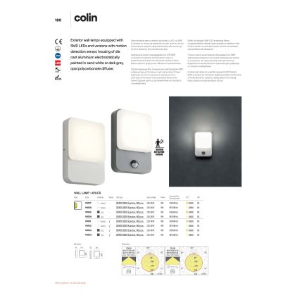 redo 90129 - Utomhus LED Väggbelysning COLIN 1xLED/9W/230V IP54