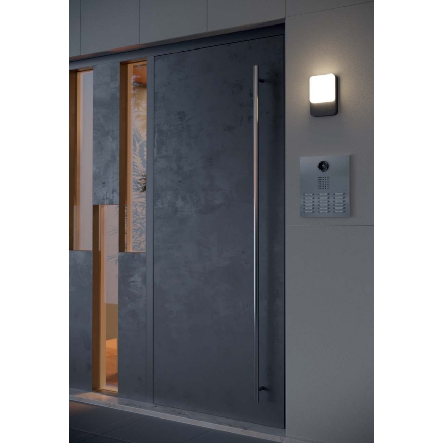 Redo 90133 - LED utomhusvägglampa med rörelse- och skymningssensor COLIN LED/9W/230V 3000K IP54 antracit